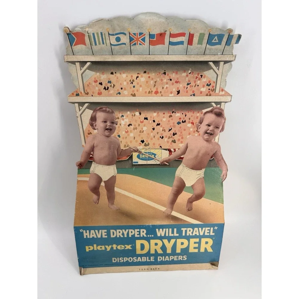 Vintage 1950s Playtex Dryper Store Display Advertisement Stand Up Ephemera